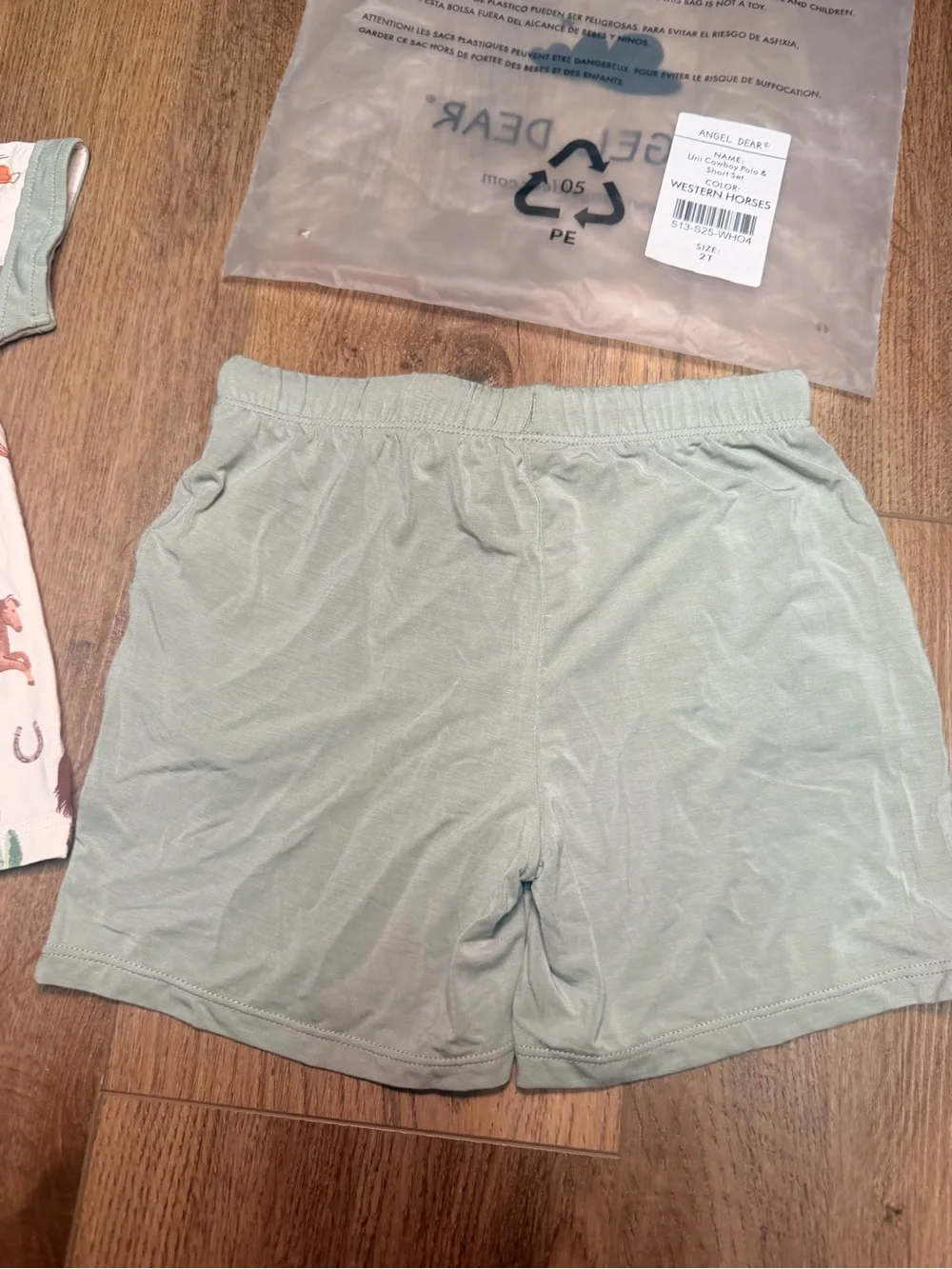 Angel Dear Western Horses Cowboy Polo Short Set 2T NWT Bamboo Toddler Boy Preppy